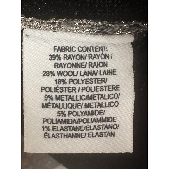 Derek Lam Crosby Sweater Large Striped Long Sleeve Crewneck Metallic Gray Silver - Picture 7 of 10